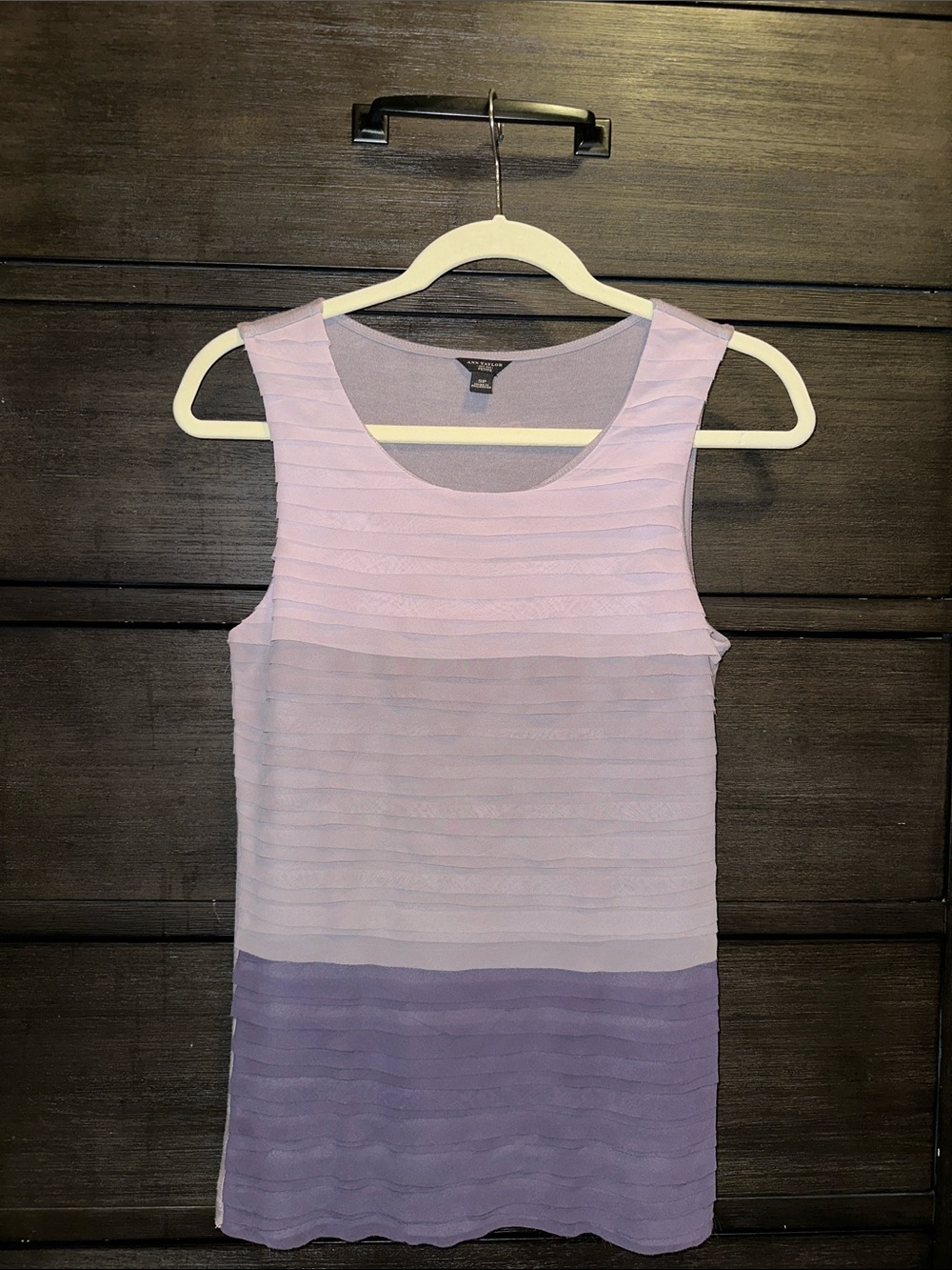 Ann Taylor Petite Lavender Ombre Layered Tank Top